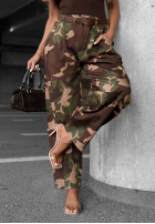 Látkové balloon kalhoty z lyocellu moro Camo Charm khaki