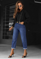 Kalhoty džínové  mom fit Just My Type granátové
