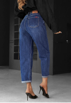 Kalhoty džínové  mom fit Just My Type granátové