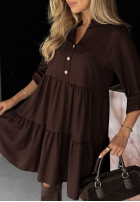 Šaty oversize z falbanka Modern Charm béžová