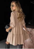 Šaty oversize z falbanka Modern Charm béžová