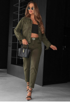Kalhoty džínové  mom fit More Than Ever khaki