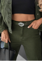 Kalhoty džínové  mom fit More Than Ever khaki