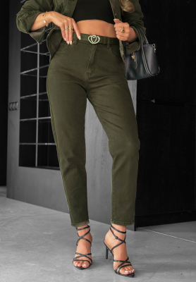 Dž&iacute;ny mom fit More Than Ever khaki