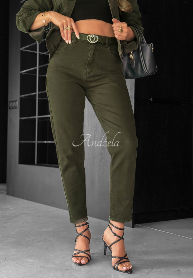 Dž&iacute;ny mom fit More Than Ever khaki