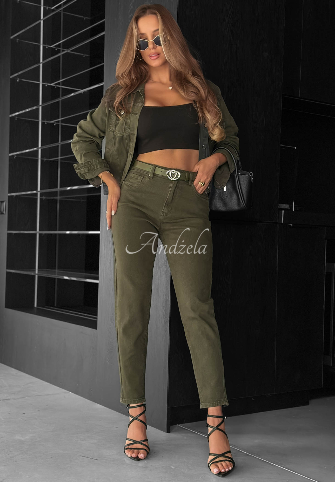 Džíny mom fit More Than Ever khaki