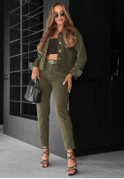 Kalhoty džínové  mom fit More Than Ever khaki