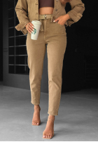 Kalhoty džínové  mom fit All We Need velbloudí