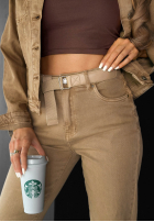 Kalhoty džínové  mom fit All We Need velbloudí