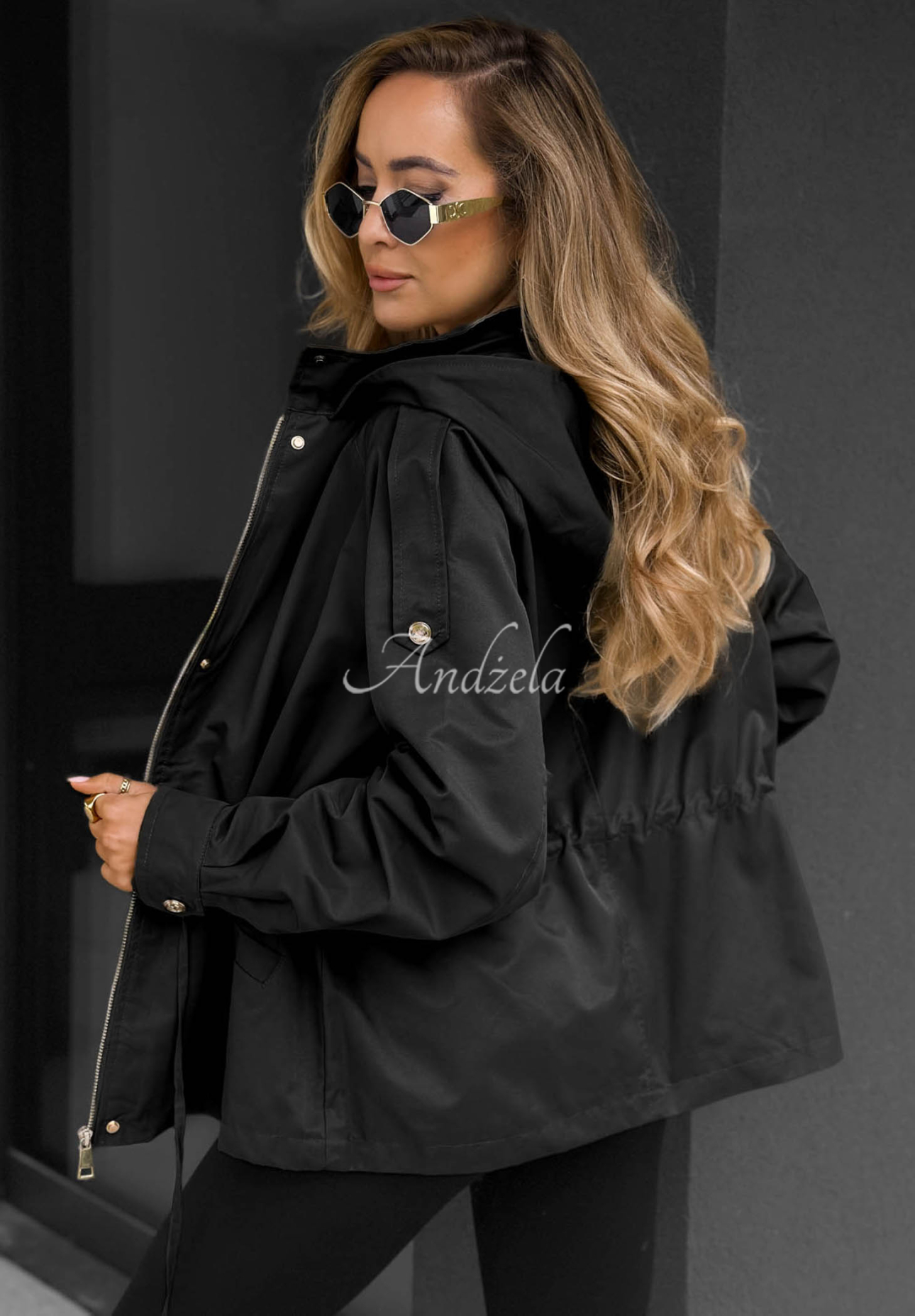 Lehká parka s kapucí Street Glow černá