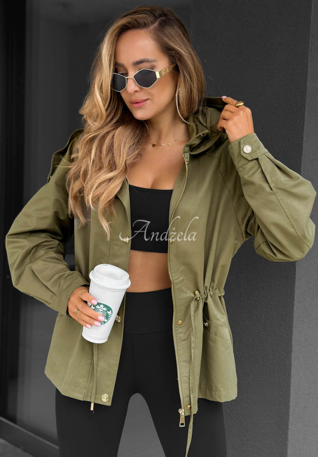 Lehk&aacute; parka s kapuc&iacute; Street Glow khaki
