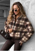 Krátká Bunda baranek sherpa w kratę Teddy Jacket čokoládová