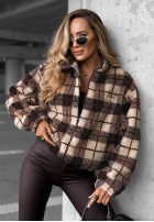 Krátká Bunda baranek sherpa w kratę Teddy Jacket čokoládová