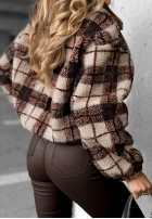 Krátká Bunda baranek sherpa w kratę Teddy Jacket čokoládová