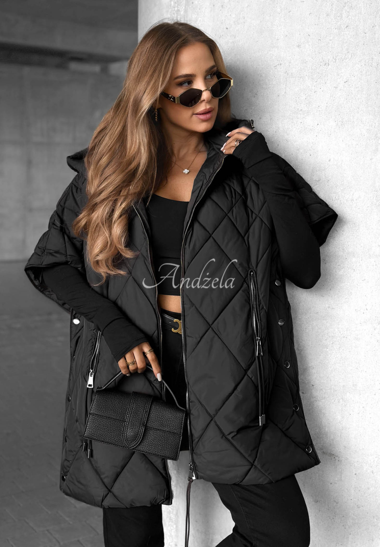 Prošívaná oversize vesta Daily Comfort černá