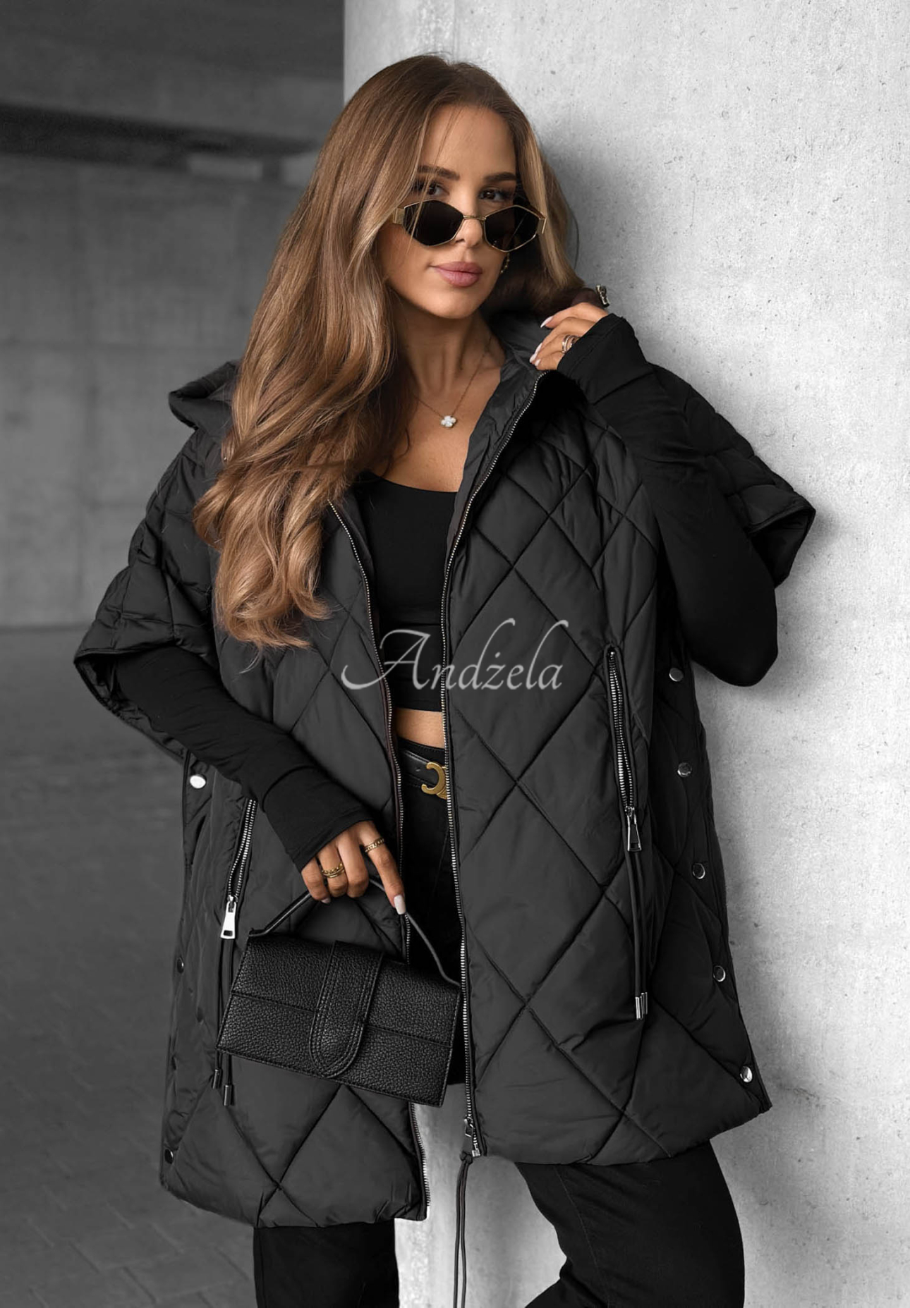 Prošívaná oversize vesta Daily Comfort černá