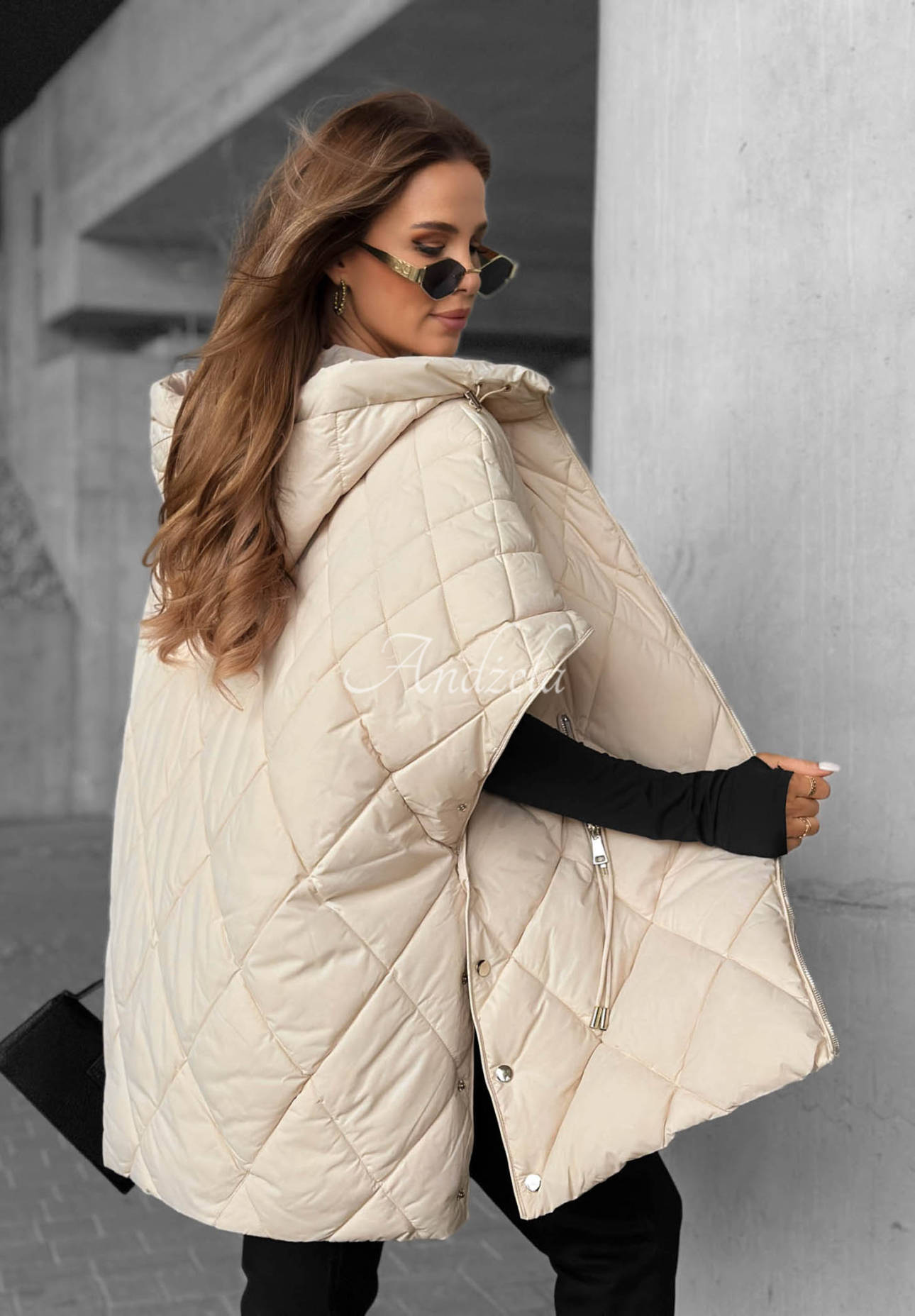 Prošívaná oversize vesta Daily Comfort světle béžový