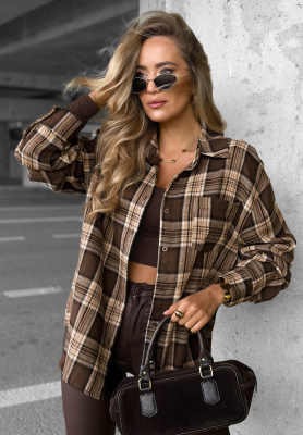 Dlouh&aacute; k&aacute;rovan&aacute; ko&scaron;ile Fall Edit čokol&aacute;dov&aacute;