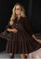 Šaty oversize z falbanka Modern Charm béžová