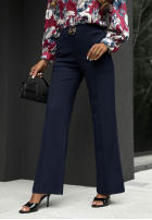 materiálové Kalhoty wide leg z paskiem Classy Mood béžové