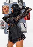 Siateczkowe body w panterkę La Milla Wild Couture černé