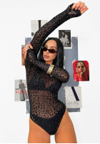 Siateczkowe body w panterkę La Milla Wild Couture černé