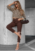Krótki Svetr w panterkę Wild Grace velbloudí