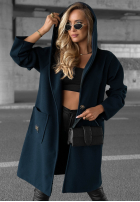 Dlouhý Kabát oversize s kapucí Autumn Coat čokoládový