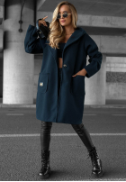 Dlouhý Kabát oversize s kapucí Autumn Coat čokoládový