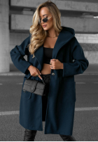Dlouhý Kabát oversize s kapucí Autumn Coat čokoládový
