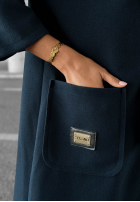 Dlouhý Kabát oversize s kapucí Autumn Coat čokoládový