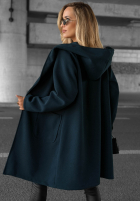 Dlouhý Kabát oversize s kapucí Autumn Coat čokoládový
