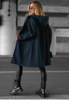 Dlouhý Kabát oversize s kapucí Autumn Coat čokoládový