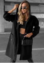 Dlouhý Kabát oversize s kapucí Autumn Coat čokoládový