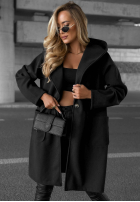 Dlouhý Kabát oversize s kapucí Autumn Coat čokoládový