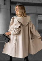 Dlouhý Kabát oversize s kapucí Autumn Coat čokoládový