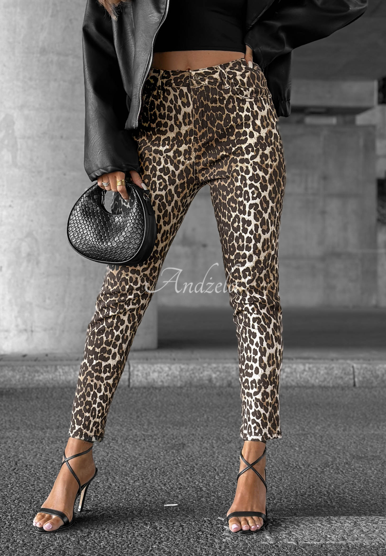 Džíny mom fit s leopardím vzorem Wild Dream béžové