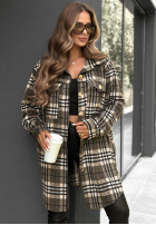 Długa Košile wierzchnia w kratę Autumn Bear velbloudí