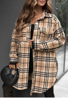 Długa Košile wierzchnia w kratę Autumn Bear velbloudí