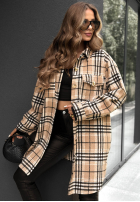 Długa Košile wierzchnia w kratę Autumn Bear velbloudí