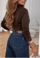 klasický elegancka Košile z bawełny Pearl Cove čokoládová