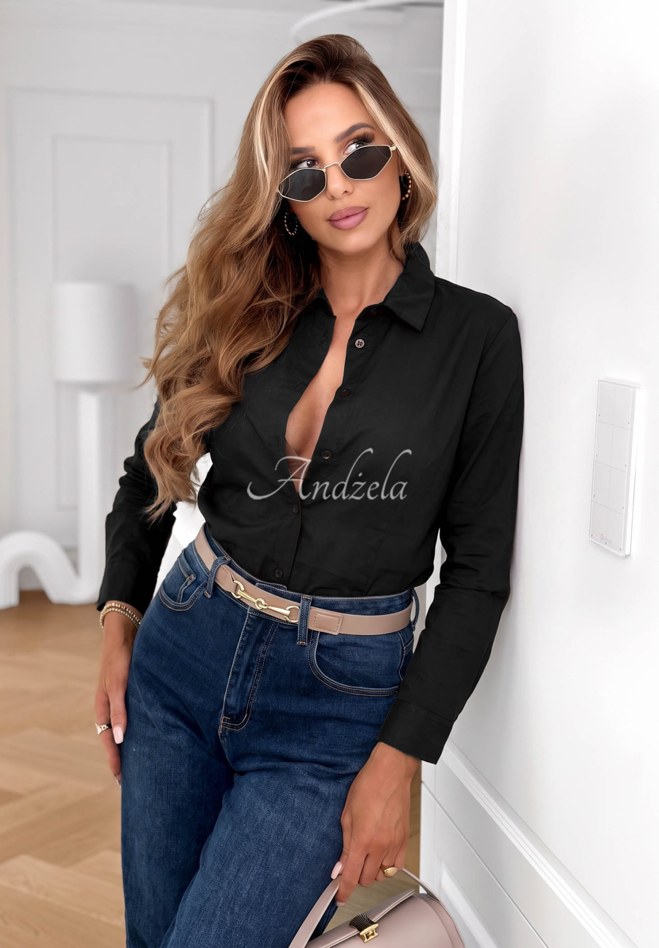 Klasická elegantní bavlněná košile Pearl Cove černá