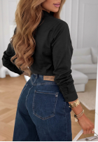 klasický elegancka Košile z bawełny Pearl Cove černá