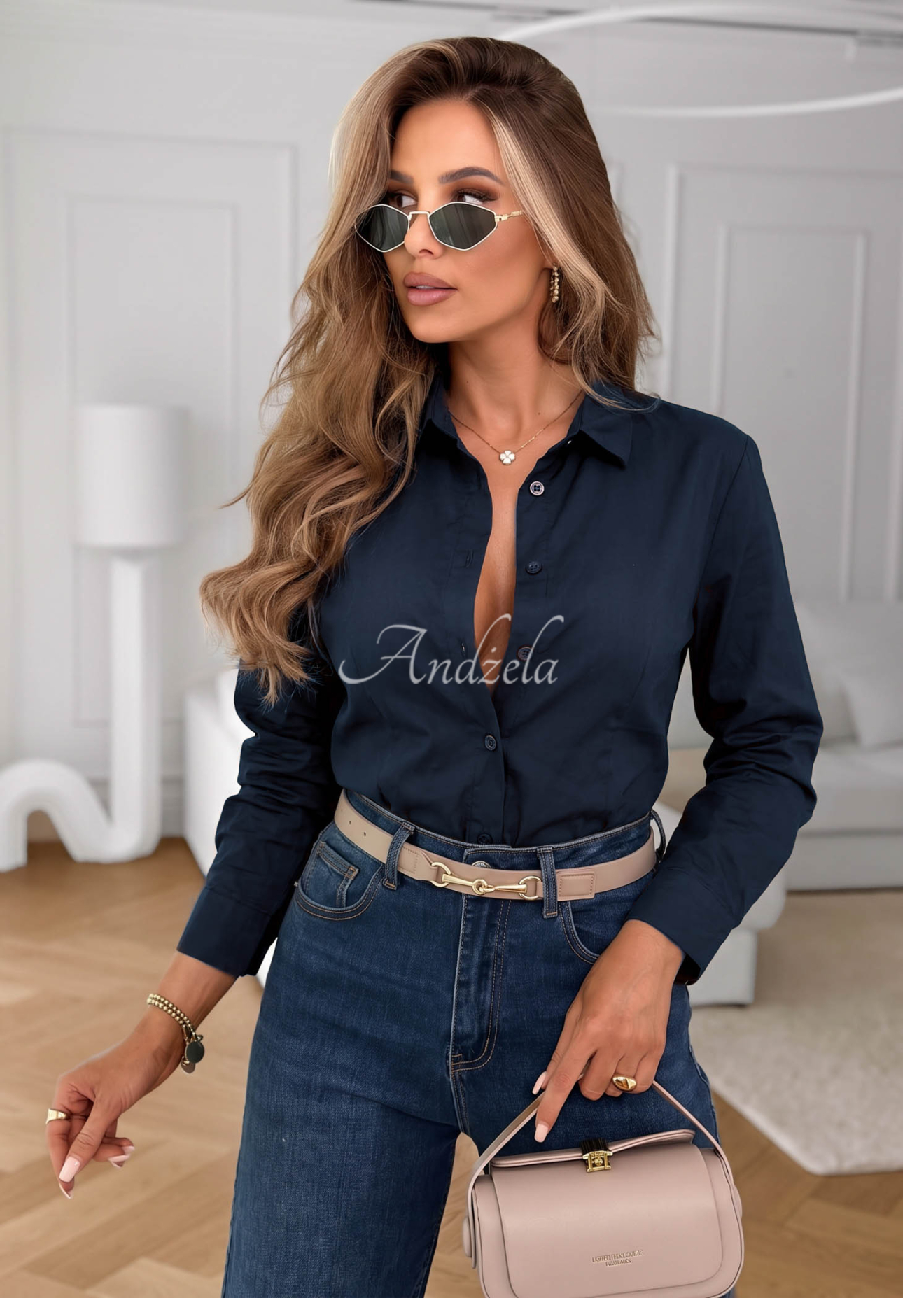Klasická elegantní bavlněná košile Pearl Cove granátová