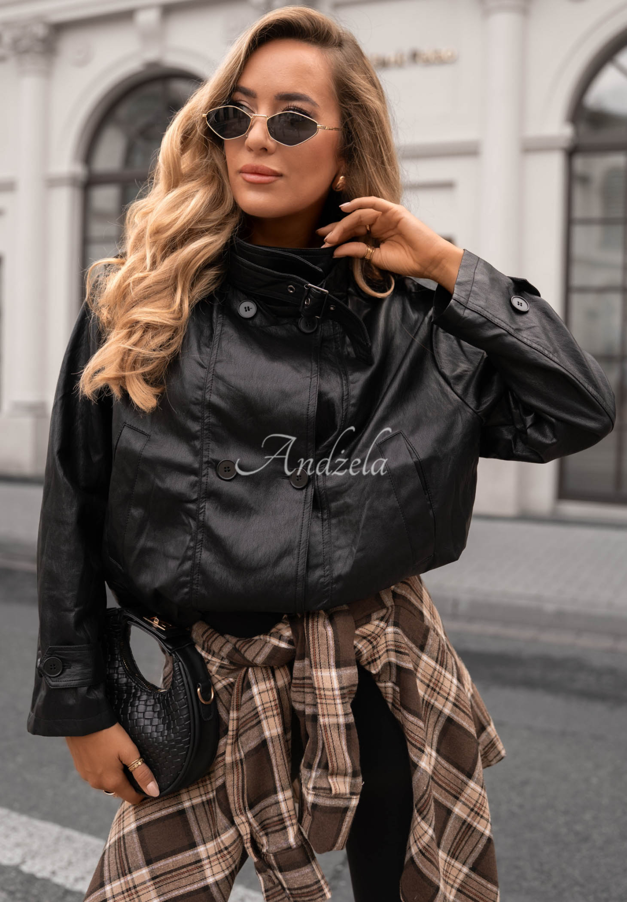 Kožená bomber bunda Midnight Walk černá