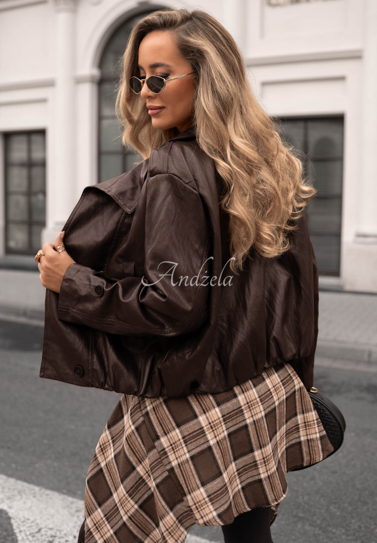 Kožená bomber bunda Midnight Walk čokoládová