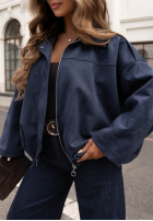 Zamszowa Bunda bomberka oversize Early Season blankytná