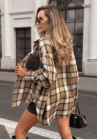 Košile w kratę z ozdobną aplikacją Just Perfect velbloudí