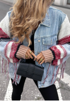 džínová Bunda katana ze sweterkowymi rękawami Modern Knit světle modrá