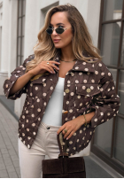 Krátká Prošívaná Bunda w Bodky  Autumn Dots čokoládová